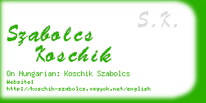 szabolcs koschik business card